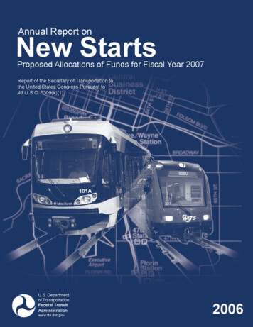 Annual Report On New Starts - Federal Transit Administration