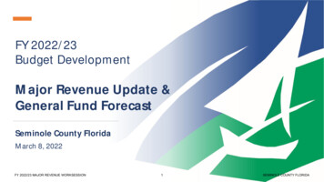 Major Revenue Update & General Fund Forecast