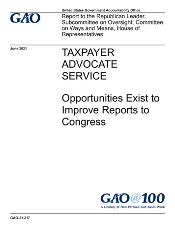 GAO-21-217, TAXPAYER ADVOCATE SERVICE: Opportunities Exist To Improve .