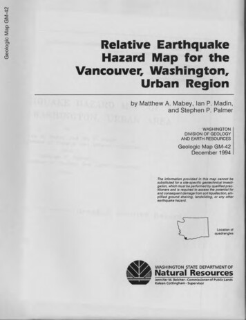 Relative Earthquake Hazard Map For The Vancouver, Washington . - WA - DNR