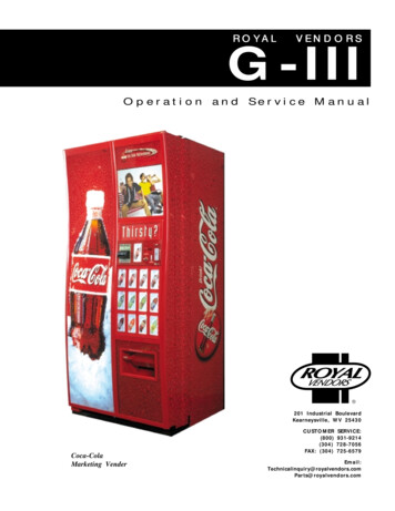 Operation And Service Manual - Monster Vending