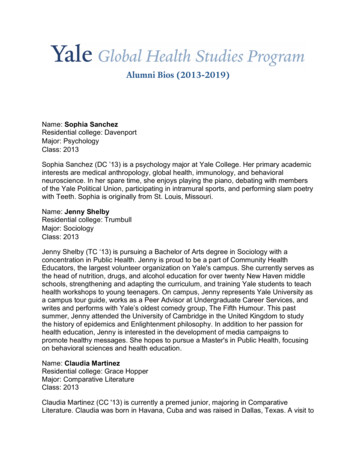 Alumni Bios (2013-2019) - Yale University