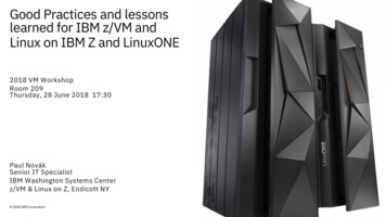 Good Practices And Lessons Learned For IBM Z/VM And . - Velocity Software