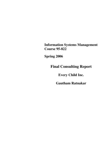 Information Systems Management Course 95-822 Spring 2006