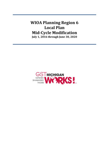 WIOA Planning Region 6 Local Plan Mid-Cycle Modification