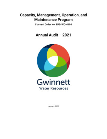 Capacity, Management, Operation, And Maintenance Program Annual Audit .