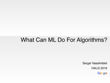 What Can ML Do For Algorithms? - Theory.stanford.edu