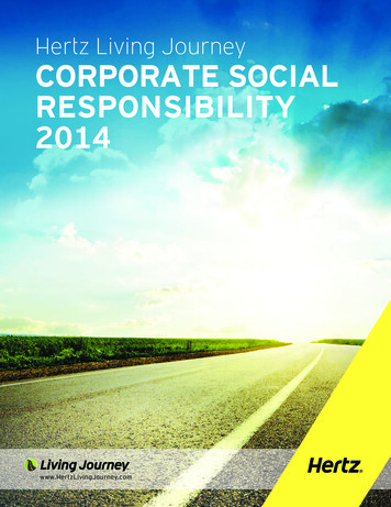 Hertz Living Journey CORPORATE SOCIAL RESPONSIBILITY 2014