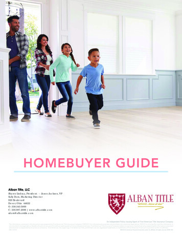 HOMEBUYER GUIDE - Alban Title