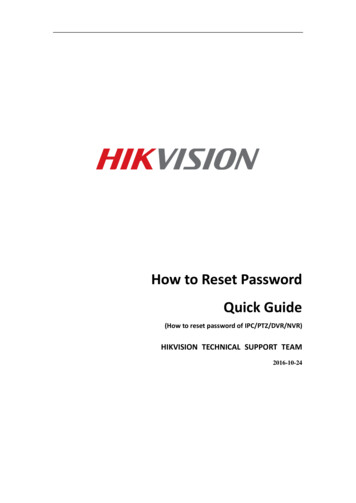 How To Reset Password Quick Guide - Dynamic CCTV