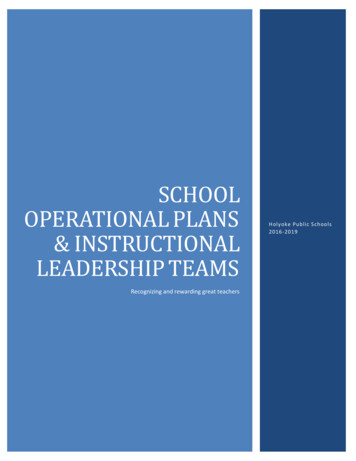 School Operational Plans & Instructional Leadership Teams