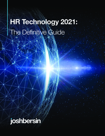 HR Technology 2021 - JOSH BERSIN