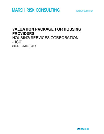 Valuation Package For Housing Providers Housing Services Corporation (Hsc)