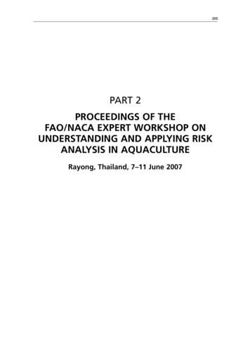 Proceedings Of The Fao/Naca Expert Workshop On Understanding And .