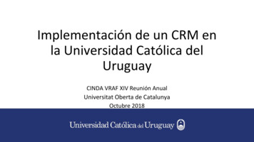 Implementación De Un CRM En La Universidad Católica Del Uruguay - CINDA