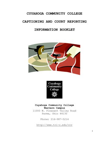 Cuyahoga Community College Captioning And Court Reporting Information .