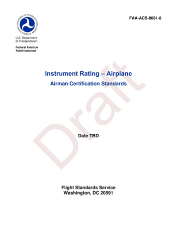 Instrument Rating Airman Certification Standards - FAA