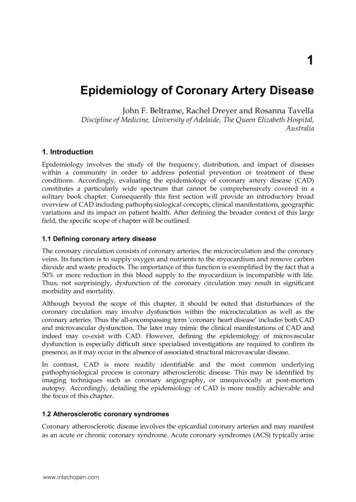 Epidemiology Of Coronary Artery Disease - IntechOpen