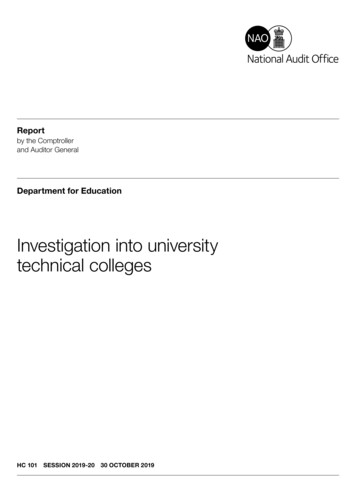 Investigation Into University Technical Colleges
