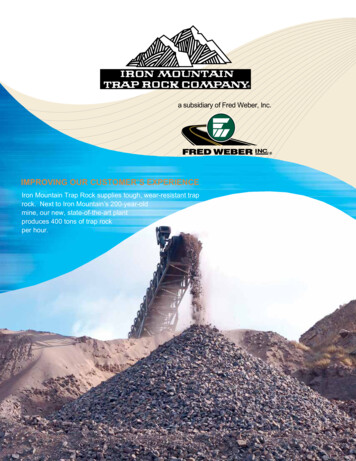 Iron Mountain Trap Rock Brochure - Fred Weber