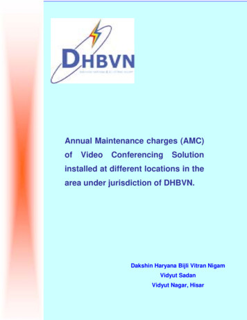 Annual Maintenance Charges (AMC) Of Video Conferencing Solution .