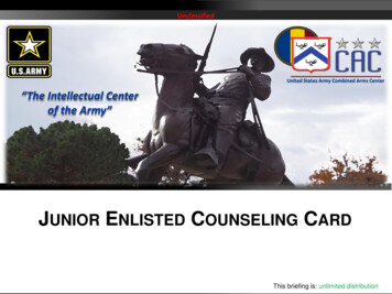 UNIOR ENLISTED COUNSELING ARD - United States Army