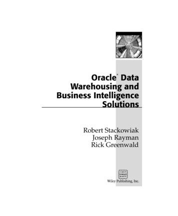 Oracle Data Warehousing And Business Intelligence Solutions