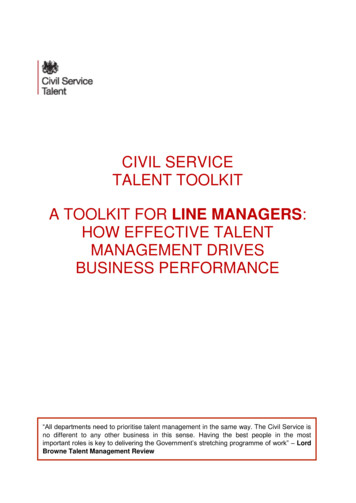Civil Service Talent Toolkit A Toolkit For Line Managers How Effective .