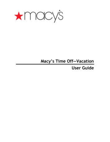 Time Off User Guide - Macy*s Peoplesoft Enterprise