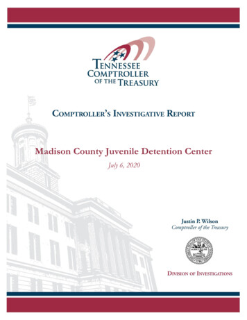 Madison County Juvenile Detention Center 2020 - Comptroller.TN.gov