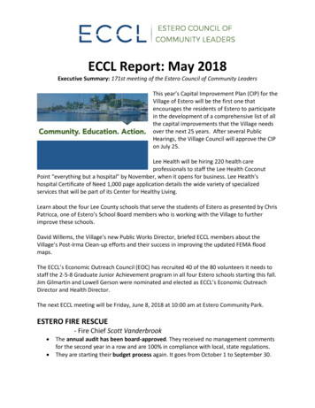 ECCL Report: May 2018 - Shop.esterotoday 