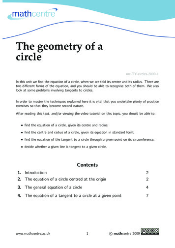 The Geometry Of A Circle - Mathcentre.ac.uk