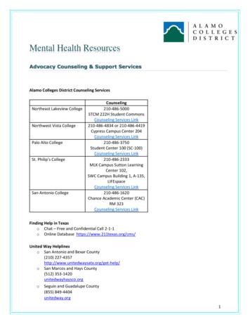 Mental Health Resources - Alamo Colleges District