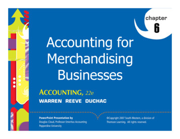 1 6 Accounting For Merchandising Businesses