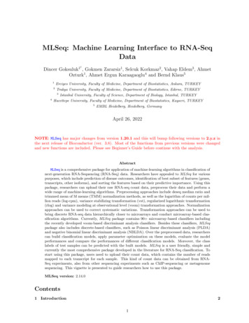 MLSeq: Machine Learning Interface To RNA-Seq Data