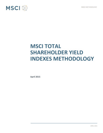 MSCI Total Shareholder Yield Indexes Methodology