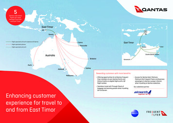 Experience For Travel To And From East Timor - Qantas