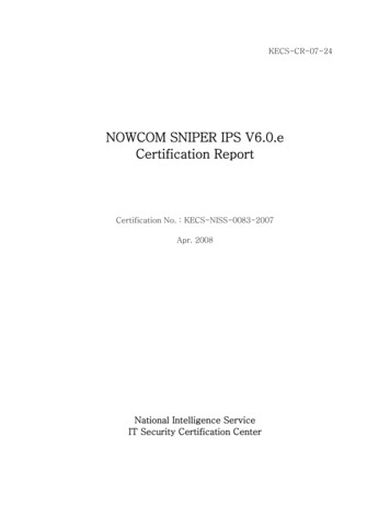 NOWCOM SNIPER IPS V6.0.e Certification Report