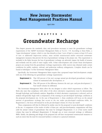 CHAPTER 6 Groundwater Recharge - Government Of New Jersey