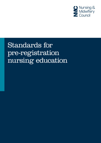 Standards For Pre-registration Nursing Education 2010