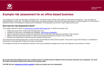 Example Risk Assessment For An Office-based Business