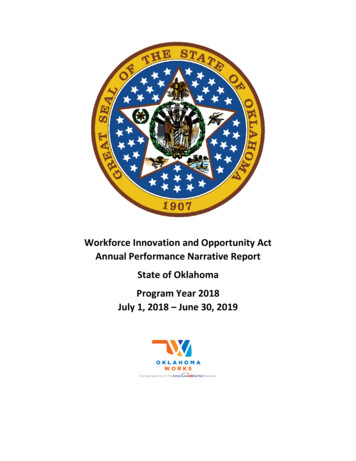 Workforce Innovation And Opportunity Act Annual Performance Narrative .