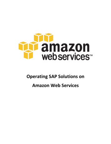 Operating SAP Solutions On AWS White Paper