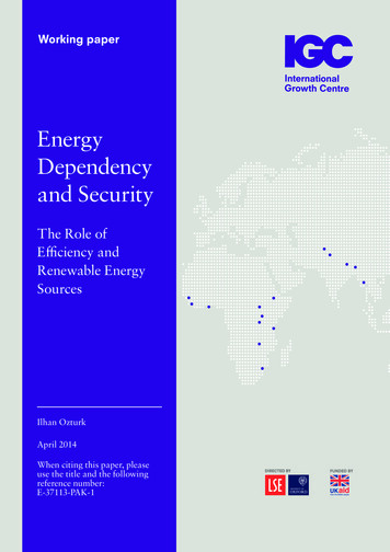 Energy Dependency And Security - IGC