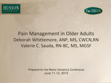 Pain Management In Older Adults - Une.edu