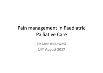 Pain Management In Paediatric Palliative Care - Home - ICPCN