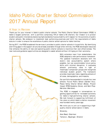 Idaho Public Charter School Commission 2017 Annual Report