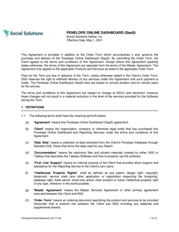PENELOPE ONLINE DASHBOARD (SaaS) - Social Solutions