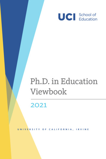 Ph.D. In Education Viewbook 2021 - UCI School Of Education