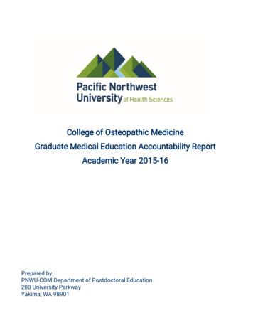 College Of Osteopathic Medicine Graduate Medical Education .